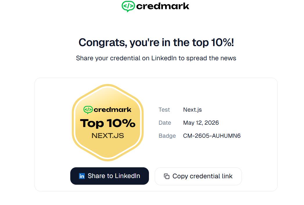 Top 10% Next.js Coder